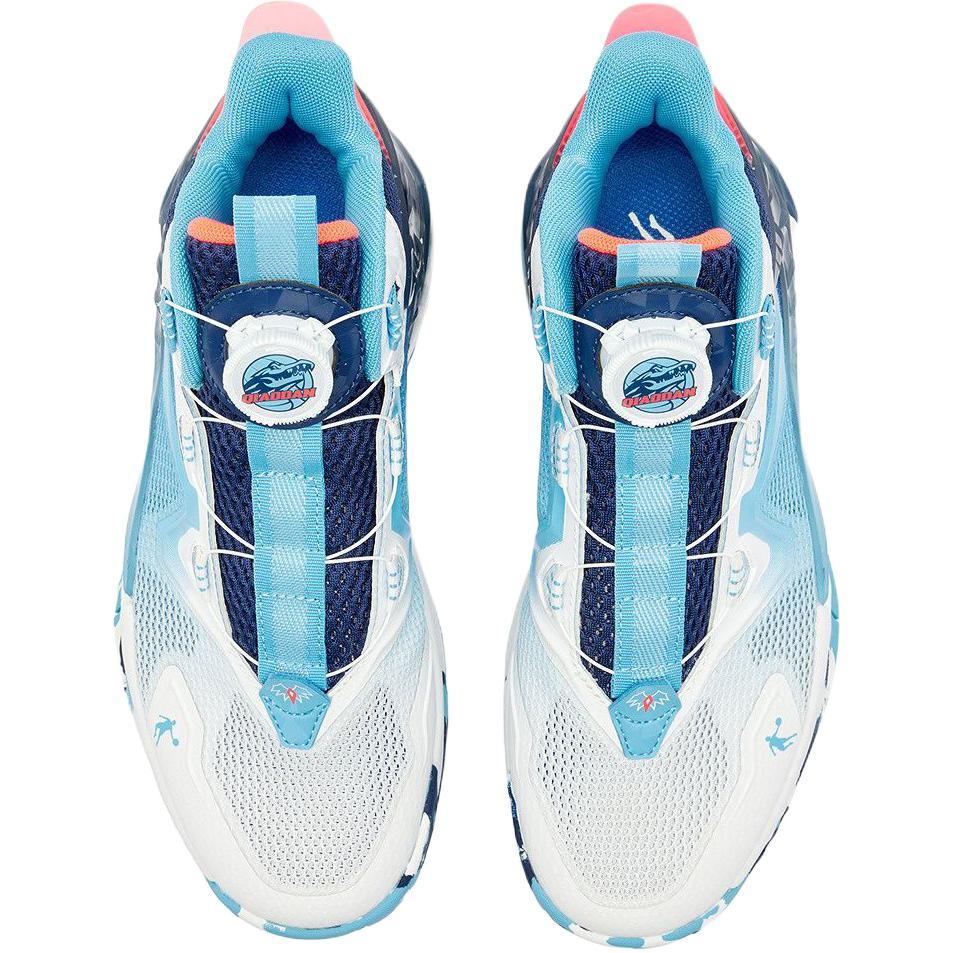 Непромокаемые и дышащие баскетбольные кроссовки Mid top для детей Serene Blue/Kunpeng Blue для подростков QIAODAN, Serene синий/Kunpeng синий — фото 4