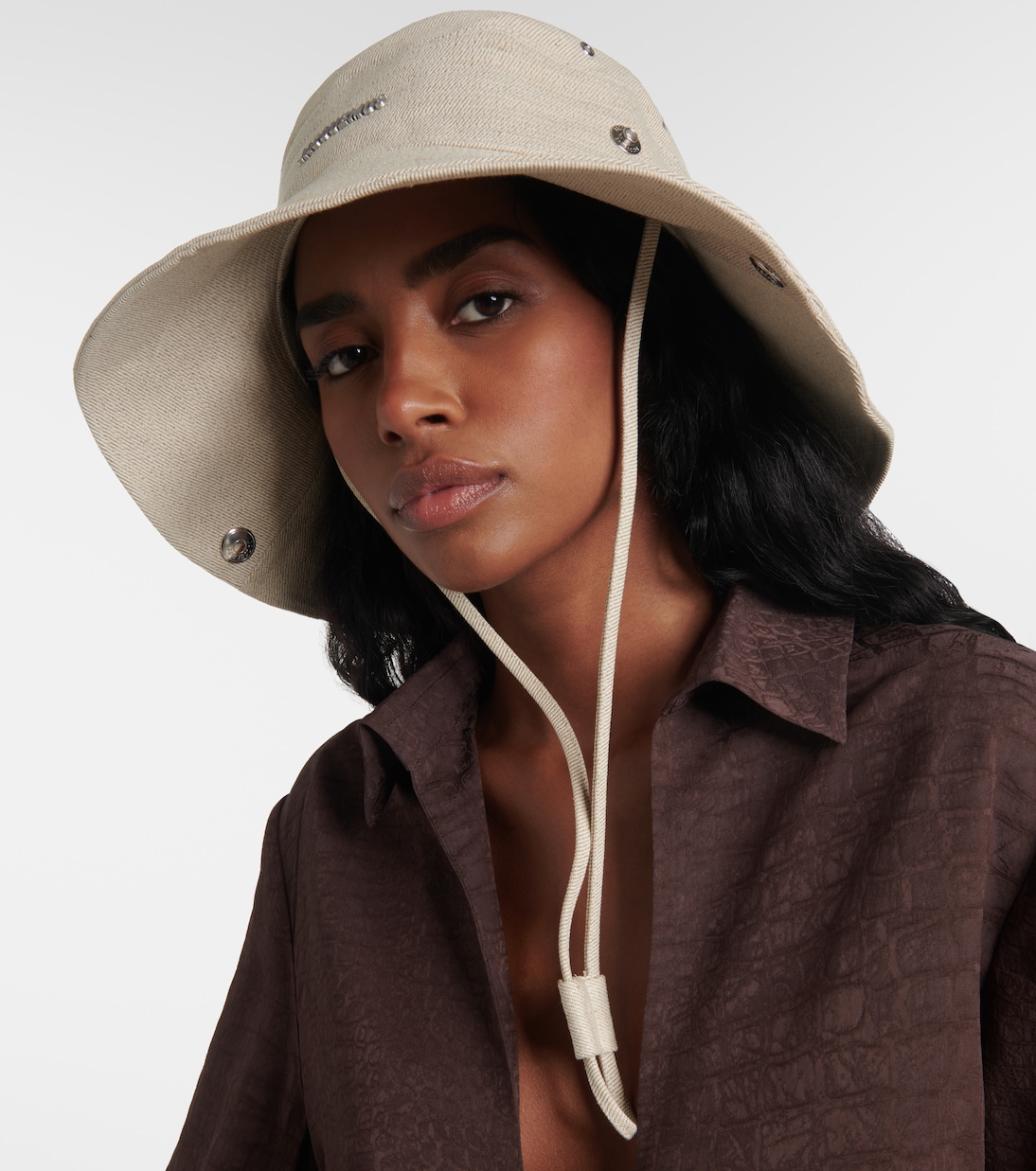 Джинсовая панама De-Nîmes из льна и хлопка Jacquemus, белый — фото 2