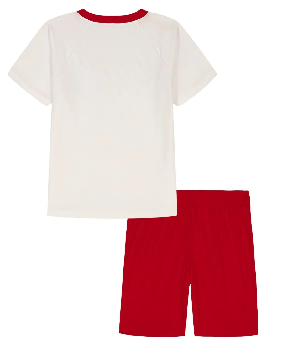 Детский футбольный комплект из футболки и шорт для мальчиков 2T-7 (технологичный размер), 2 предмета Under Armour, белый/красный — фото 2