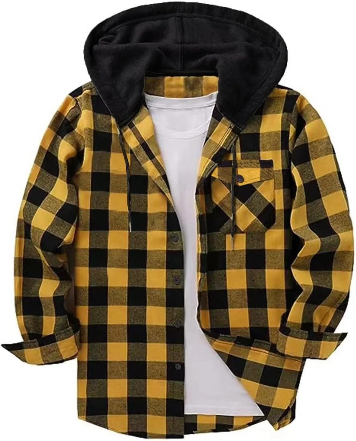 

Мужская клетчатая толстовка-рубашка с капюшоном TXGMNA