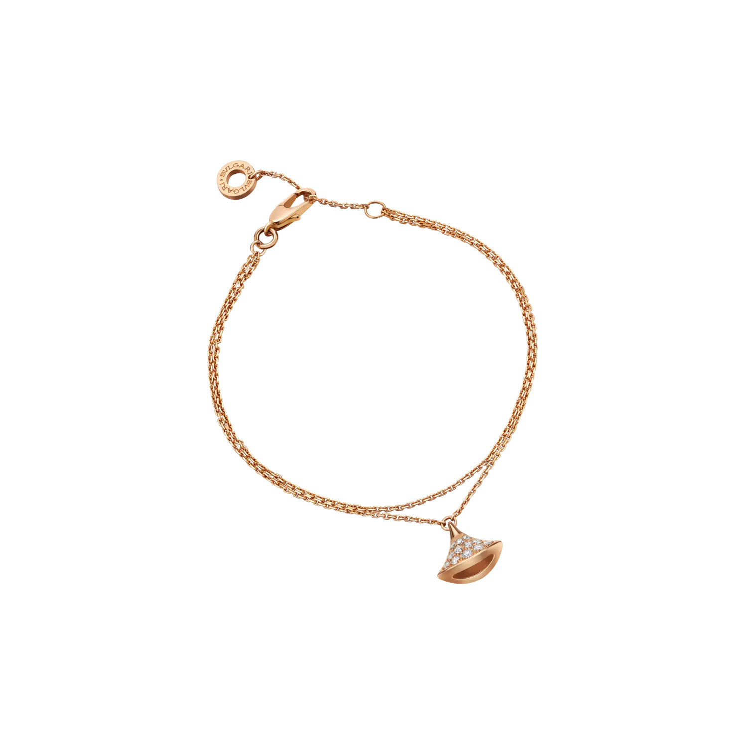 

Браслет divas’ dream из розового золота 18 карат с паве из бриллиантов. длина 15-19 см. BULGARI