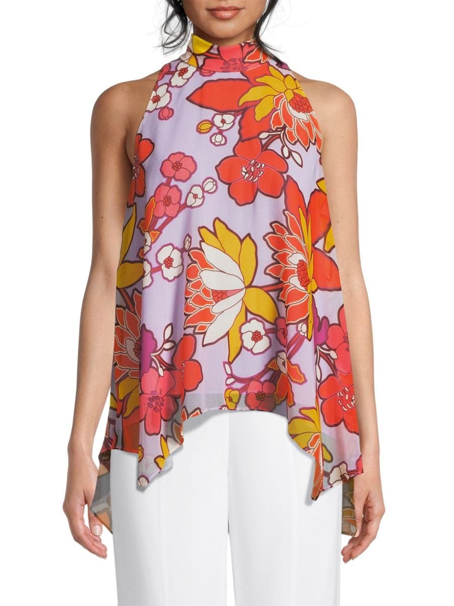 

Блузка Monica Floral Chiffon Halter Ungaro, цвет Orchid Multi