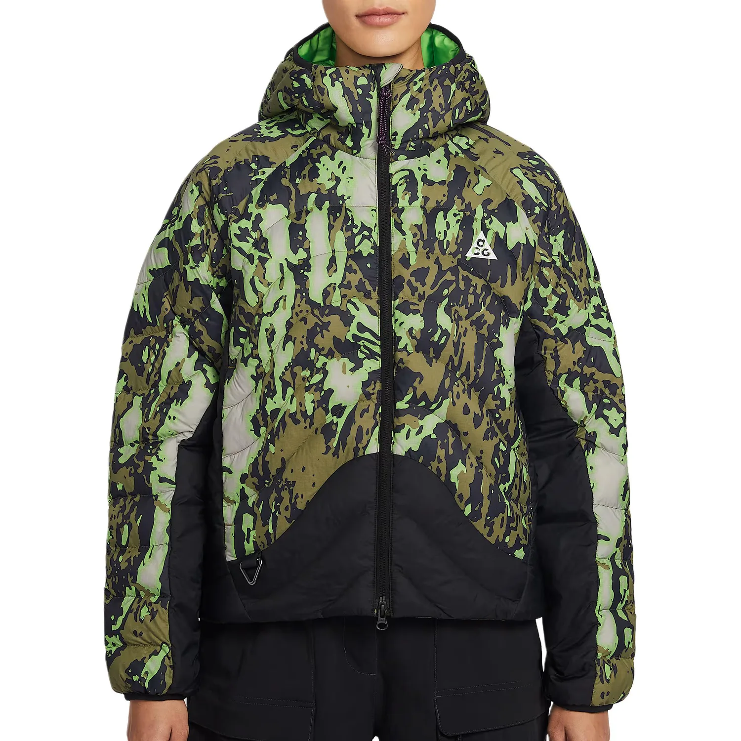 Куртка-пуховик ACG FW25 Lava Flow Therma FIT ADV для женщин Nike, University Gray/Black/Bright Green/Mountain White