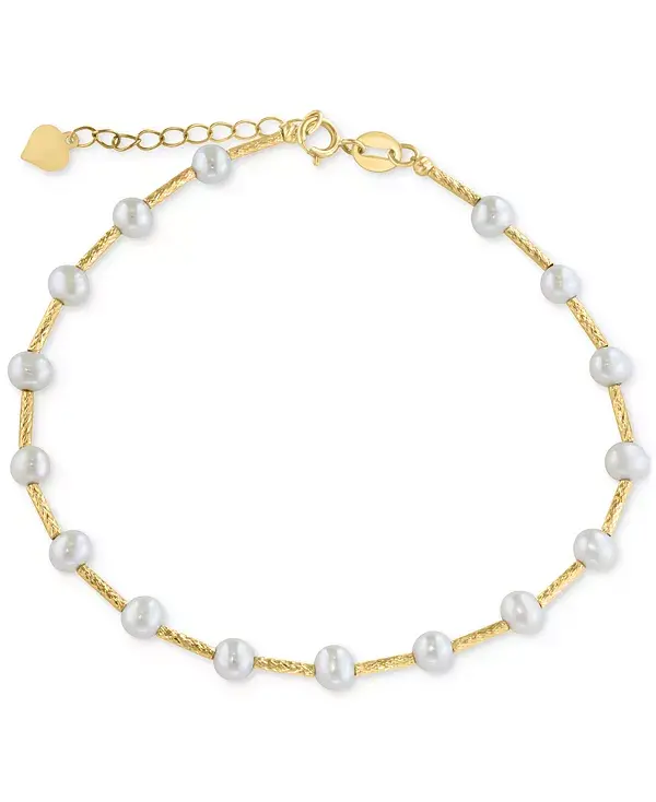 

Текстурированный браслет Effy из искусственного пресноводного жемчуга (4 мм) из 14-каратного золота Effy Collection, gold