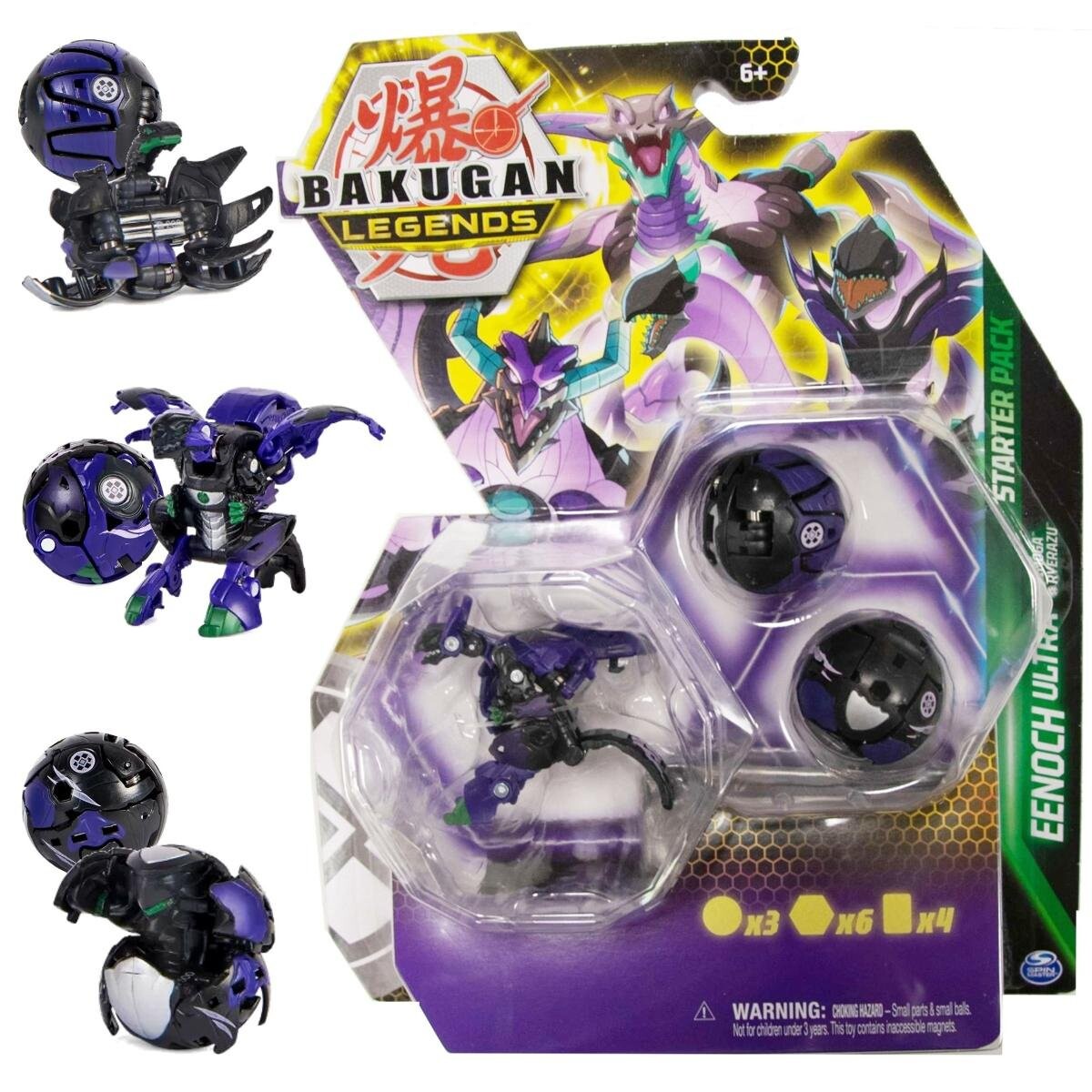 

Стартовый набор Bakugan Legends Eenoch Ultra, 3 фигурки + карты Spin Master