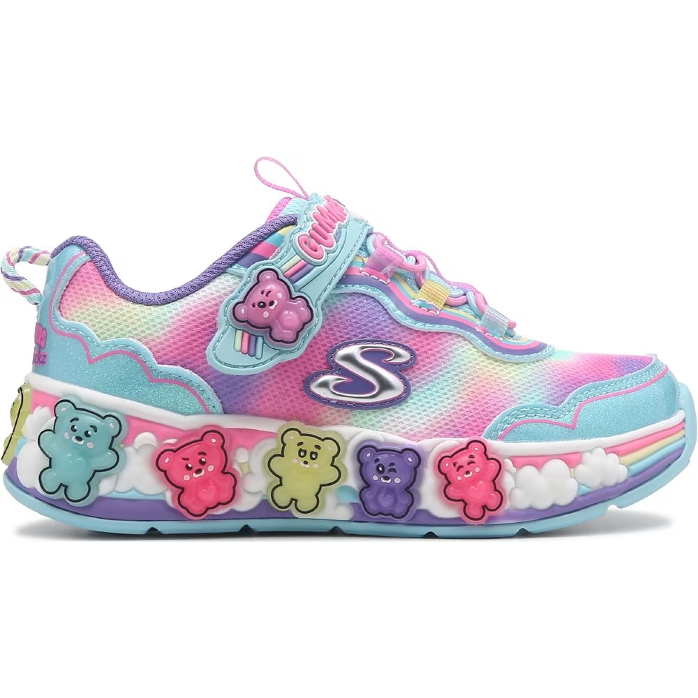 Детские кроссовки с подсветкой Skechers Gummy Friends для малышей и подростков, light blue multi — фото 2