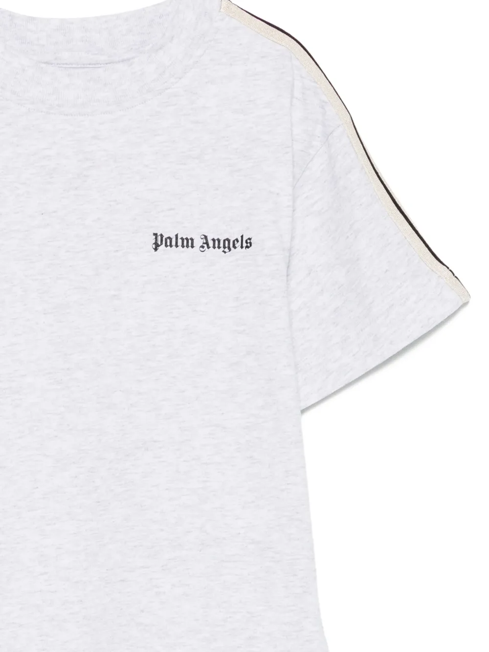 Футболка с отделкой в полоску Palm Angels Kids, серый — фото 3