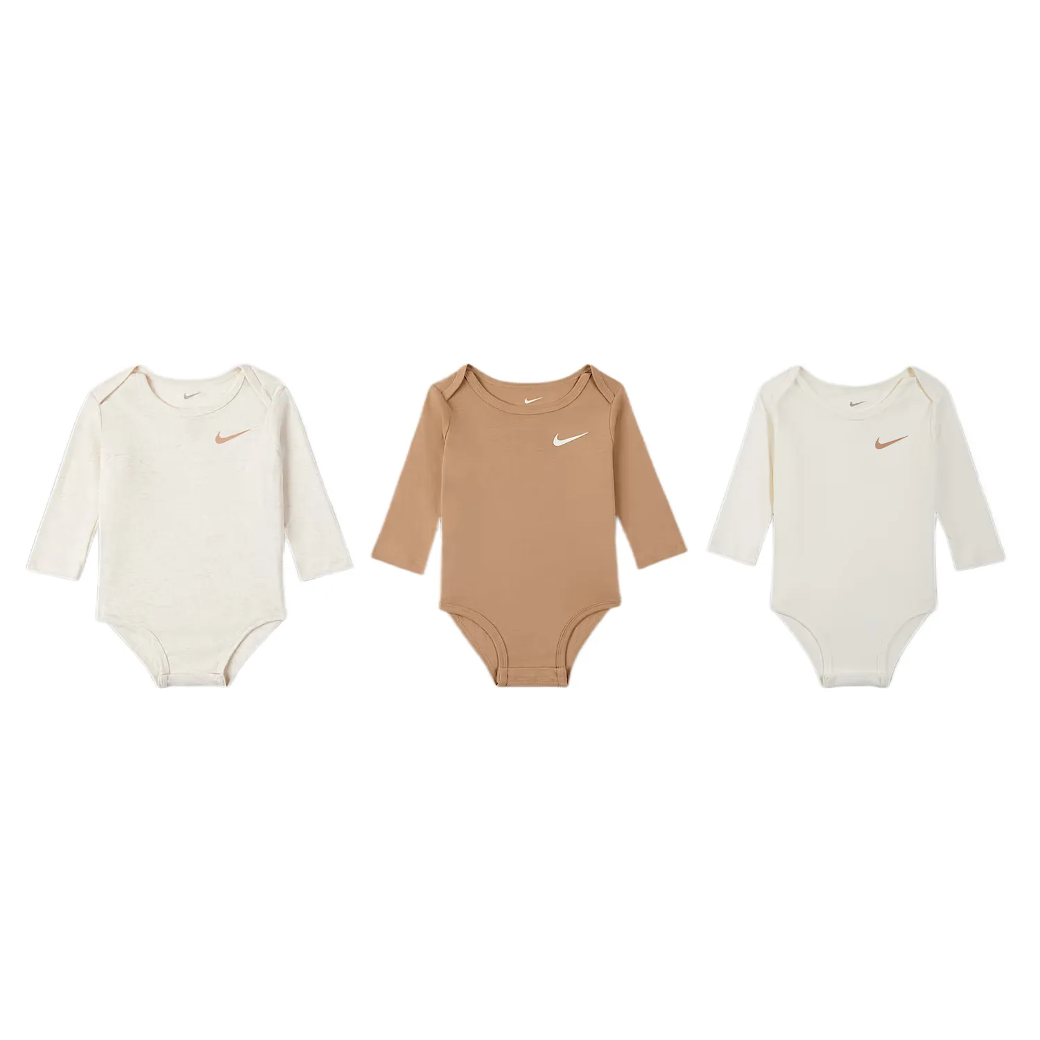 Комбинезоны и ползунки для младенцев и малышей Nike, Color Mix Ivory White-3 Pack