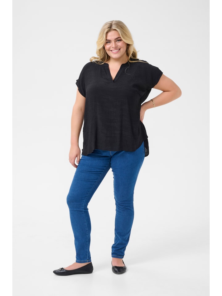 

Блузка с короткими рукавами KCalia, стандартный крой, цвет: черный, глубокий KAFFE curve