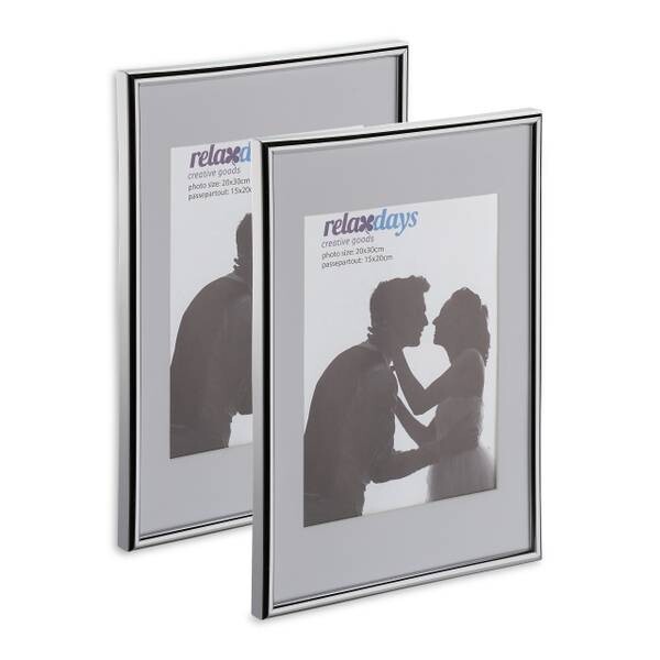 

Рамка для фотографий Relaxdays 2 шт 20x30 cm, серебристый/белый