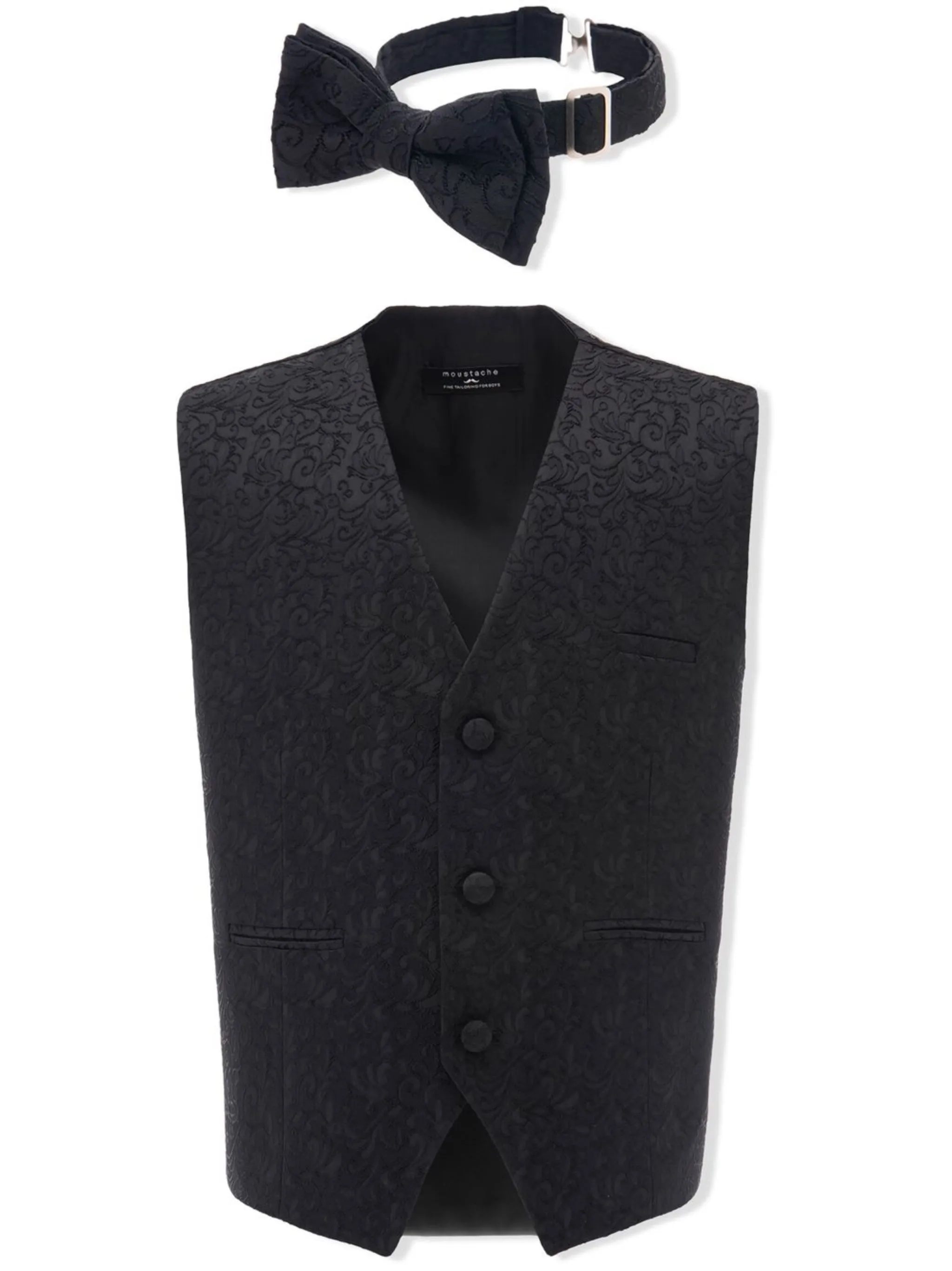 

Комплект из жилета и галстука-бабочки с принтом пейсли Moustache, черный