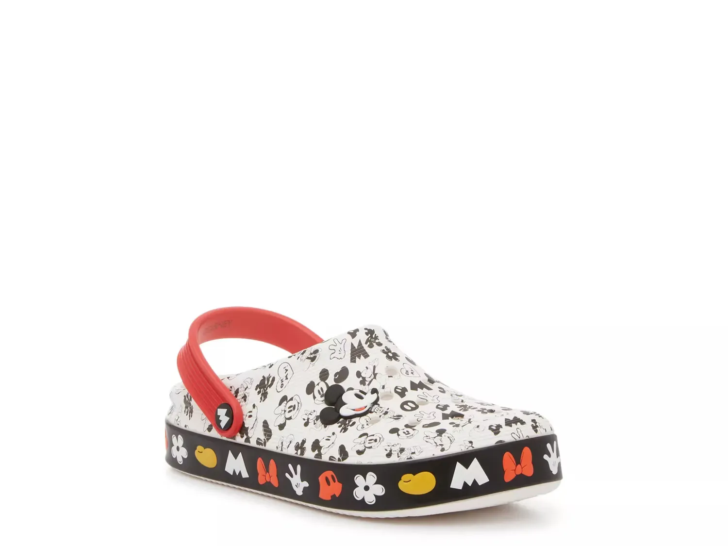 

Mickey Off Court Clog - детские Crocs, White/Red/Black Mickey Mouse Print