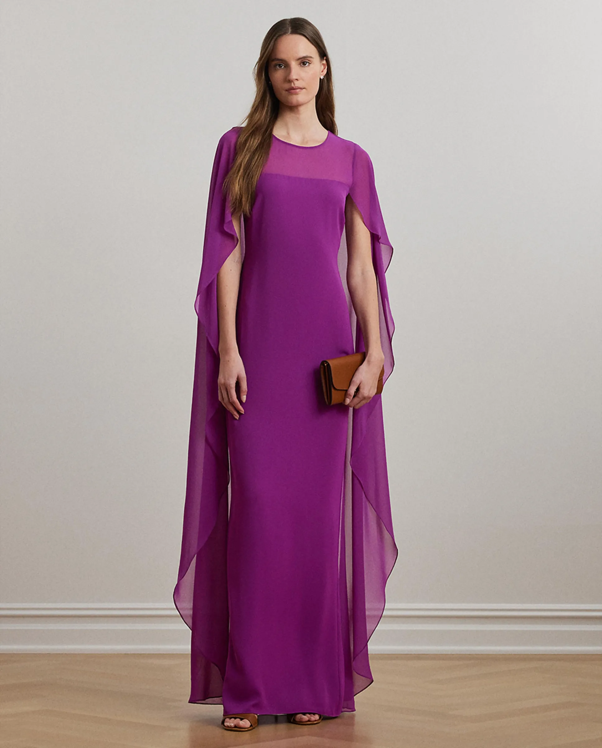 

Длинное платье с накидкой Lauren Ralph Lauren, фиолетовый