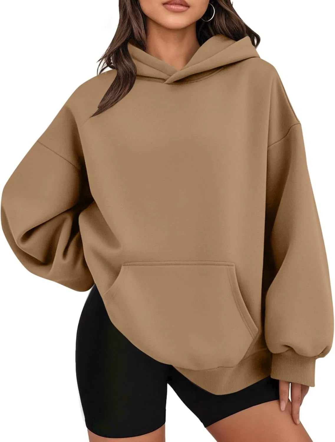 Толстовка женская оверсайз из флиса, Generic, A003-camel