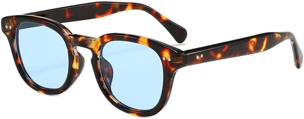

Солнцезащитные очки с защитой UV400 | Синяя круглая оправа с заклепками, маленькая | для женщин и мужчин, для занятий спортом на открытом воздухе и вождения DSVIGF, Leopard Blue