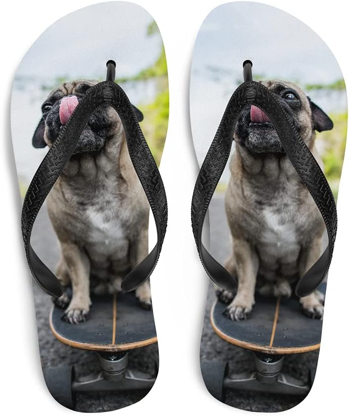 

Шлепанцы с мопсом на скейтборде, унисекс Dressed Up Mule, белый