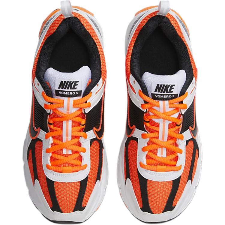 Nike Air Zoom Vomero 5 Детские противоскользящие и износостойкие дышащие низкие кроссовки для бега Оранжевый Голландский оранжевый/Белый/Металлический серебристо-серый Черный — фото 4