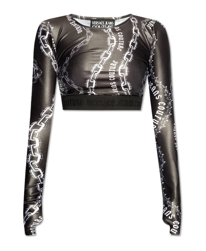 

Топ с логотипом Versace Jeans Couture, черный