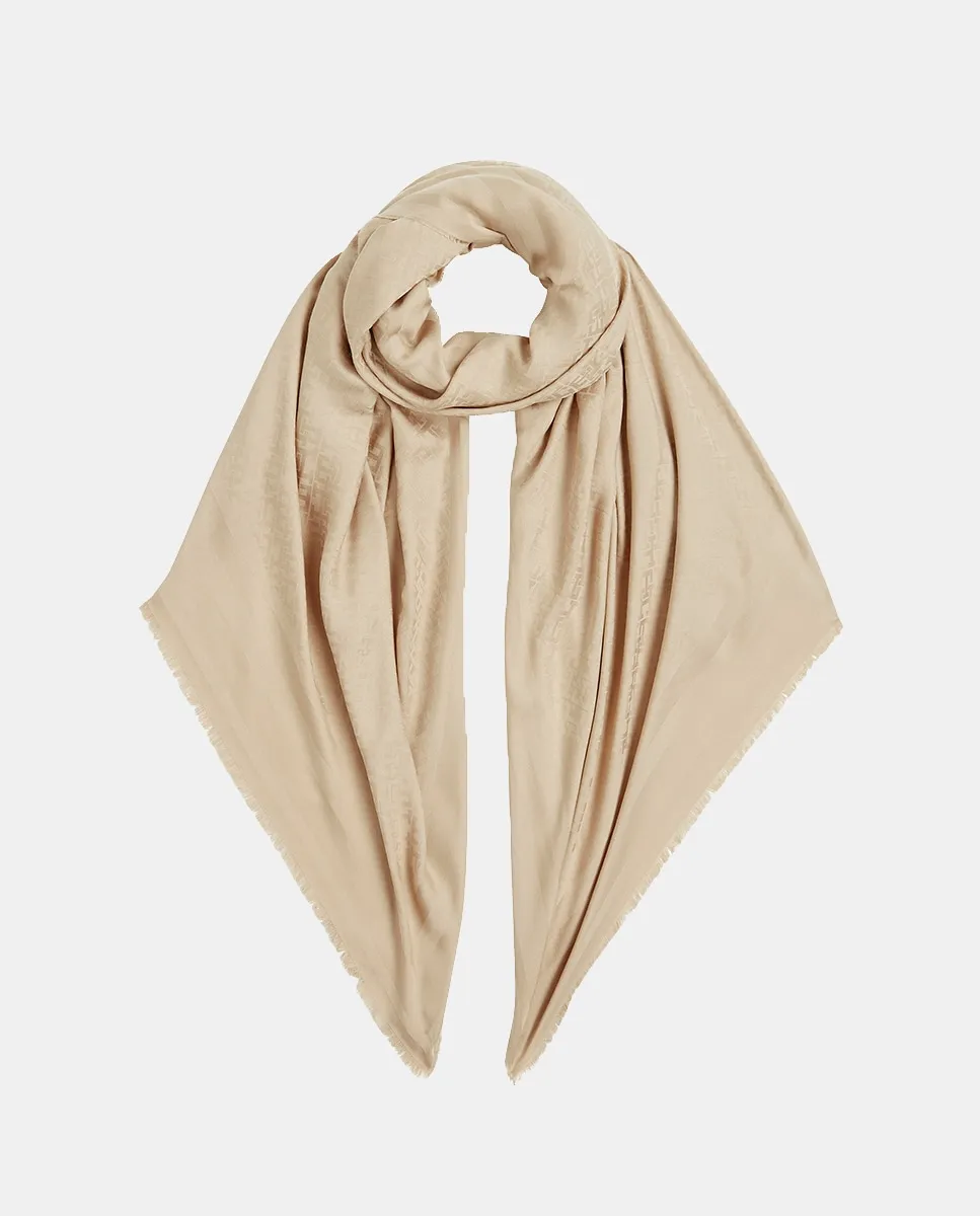 

Шарф из модала кремового цвета с монограммой Tommy Hilfiger