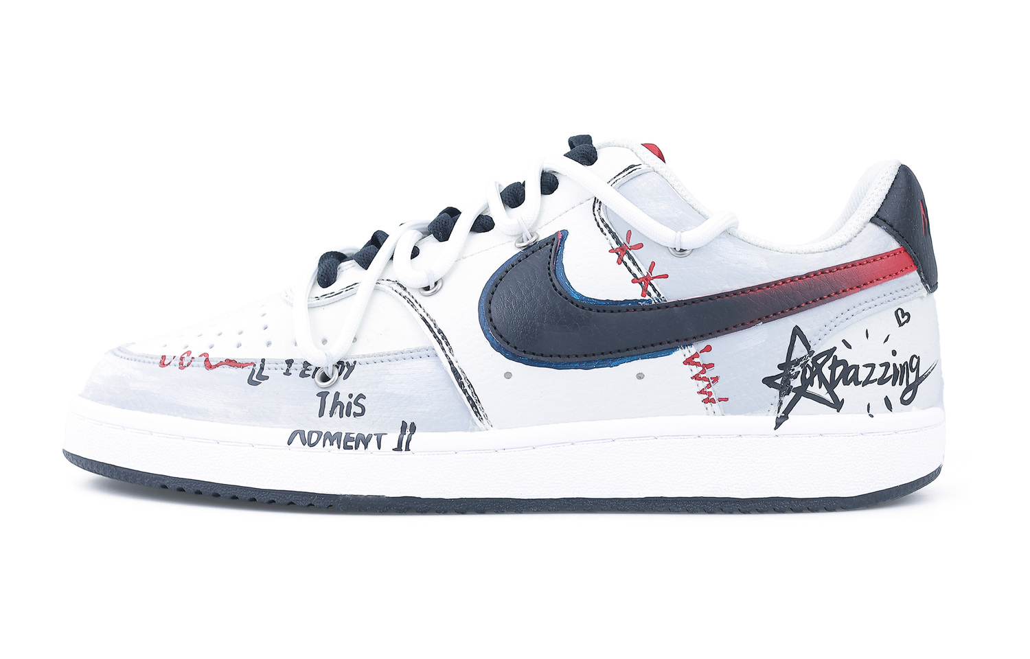 

Nike Кроссовки Court Vision 1 устойчивые к истиранию быстросохнущие низкие для скейтбординга мужские серо-красные, цвет Gray Red