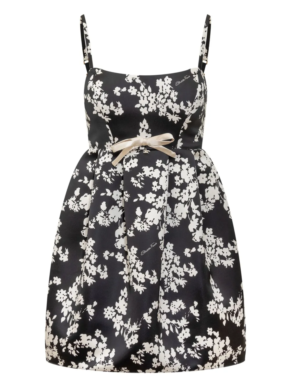 

Платье миди с цветочным принтом Elisabetta Franchi, черный