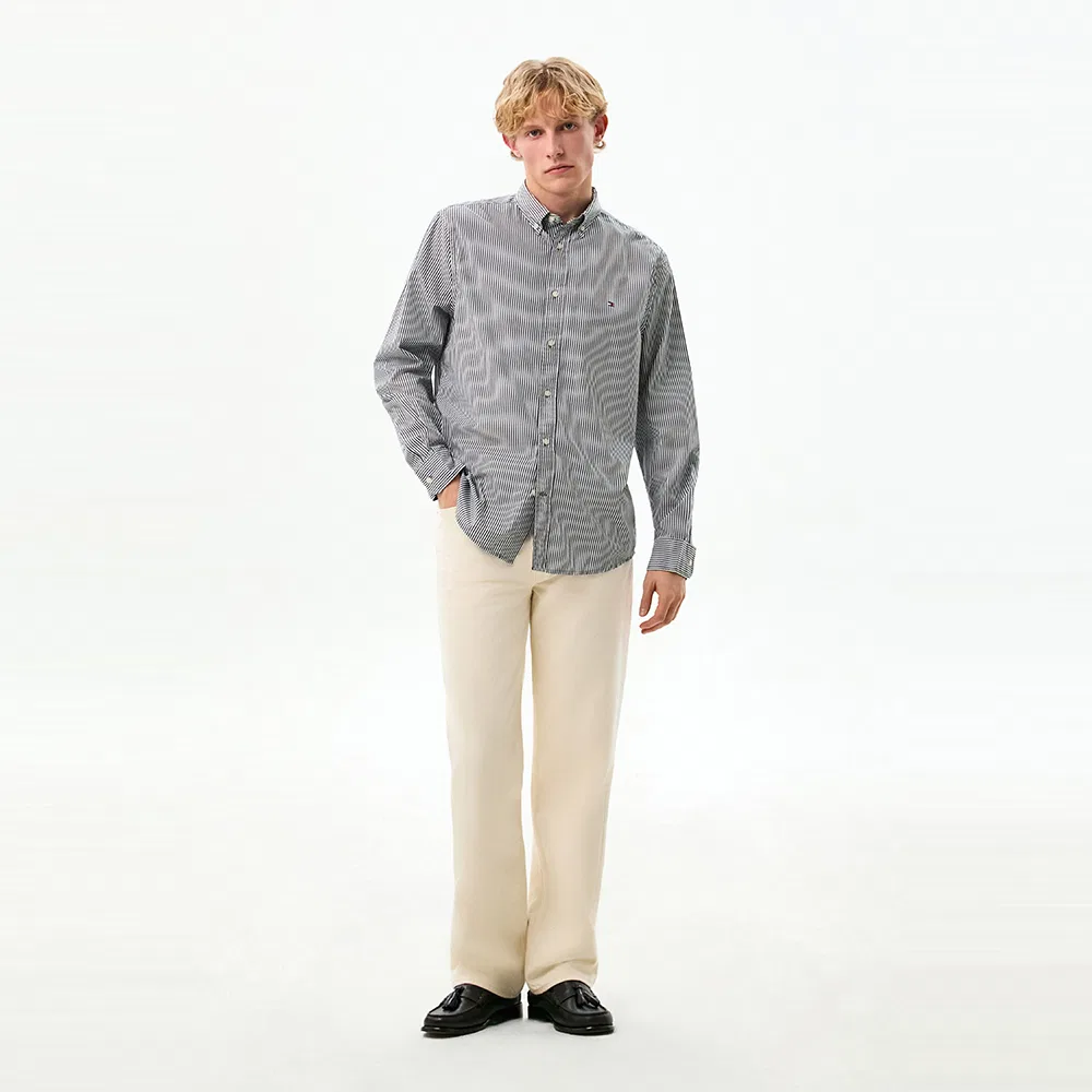 Мужская классическая рубашка Core Flex Pop Regular Fit, чёрная, от Tommy Hilfiger — фото 2