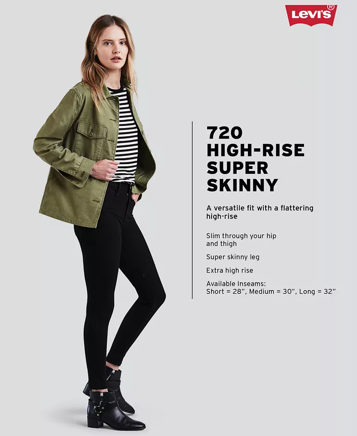 Женские джинсы 720 High-Rise Stretchy Super-Skinny Levi's, синий — фото 4