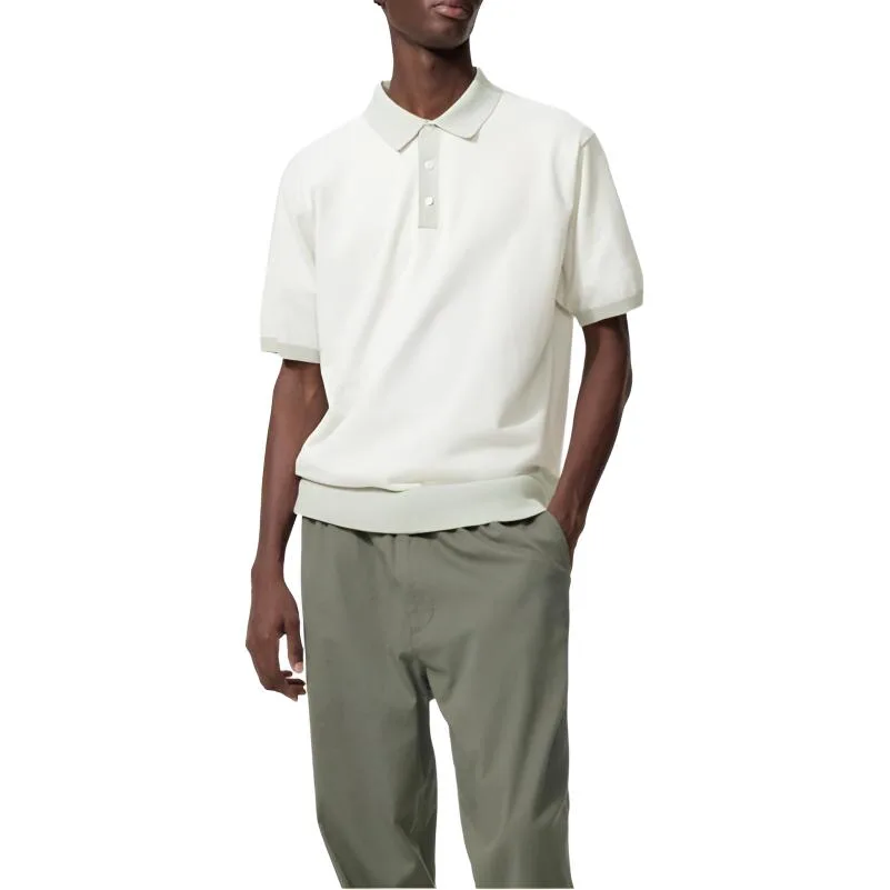 UNIQLO Футболка-поло унисекс светло-серого цвета — фото 3