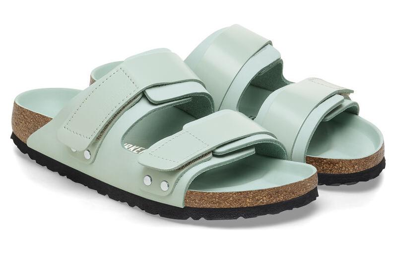 Женские кожаные сандалии Birkenstock, цвет серфинговый зеленый — фото 3