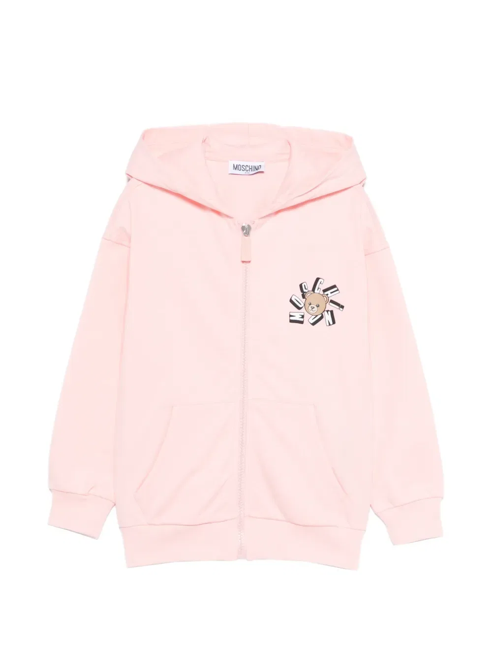 Толстовка с рисунком плюшевого мишки Moschino Kids, розовый