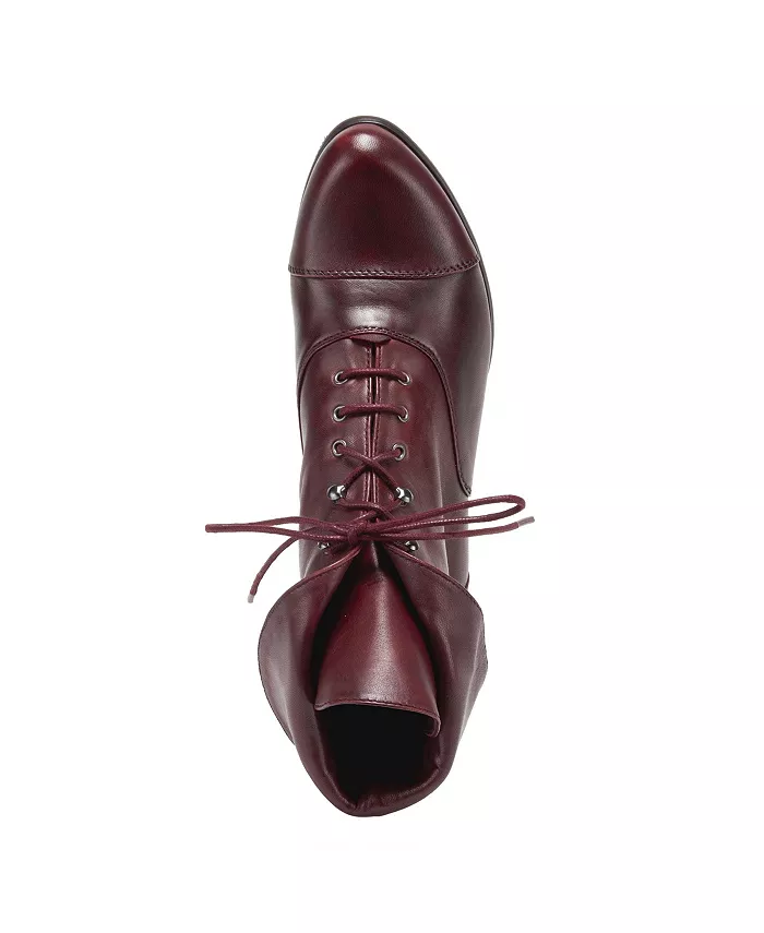 Galil Polished Leather Lace-Up Bootie с отложным манжетом и каблуком stacked heel Spring Step, красный — фото 3