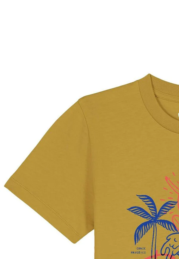 Футболка с принтом «оседлай волны» Watapparel, Ochre — фото 4