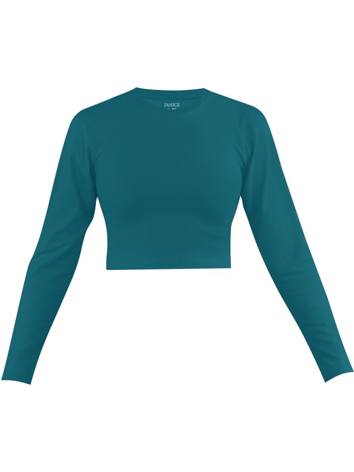 

Лонгслив Janice Damen crop Langarmshirt hochgeschlossen Noia, цвет Petrol