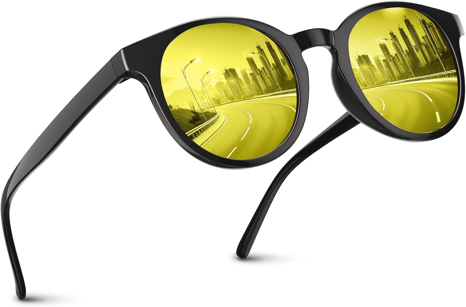 

Очки ночного видения для вождения (для женщин и мужчин), поляризованные желтые очки ночного видения с антибликовым покрытием для рыбалки, гольфа и бега Wrimen, A07-black Frame