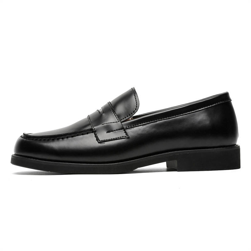 WEISHIBANGWEI Мужские лоферы черные с потайной платформой, цвет Black Hidden Wedge — фото 2