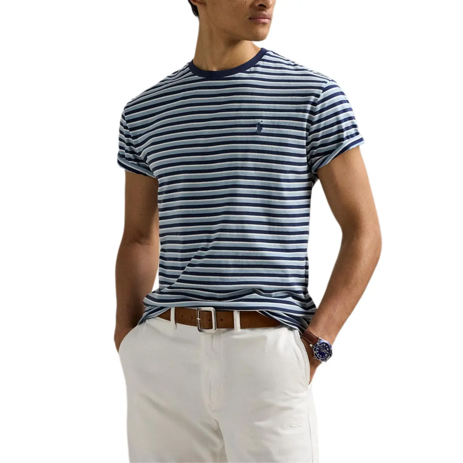 Полосатая футболка Polo Ralph Lauren, синий — фото 4