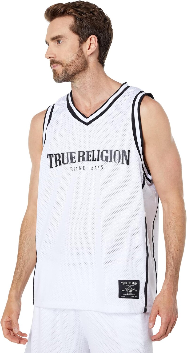 

Топ True Religion Arch Mesh Basketball Tank, цвет Optic White