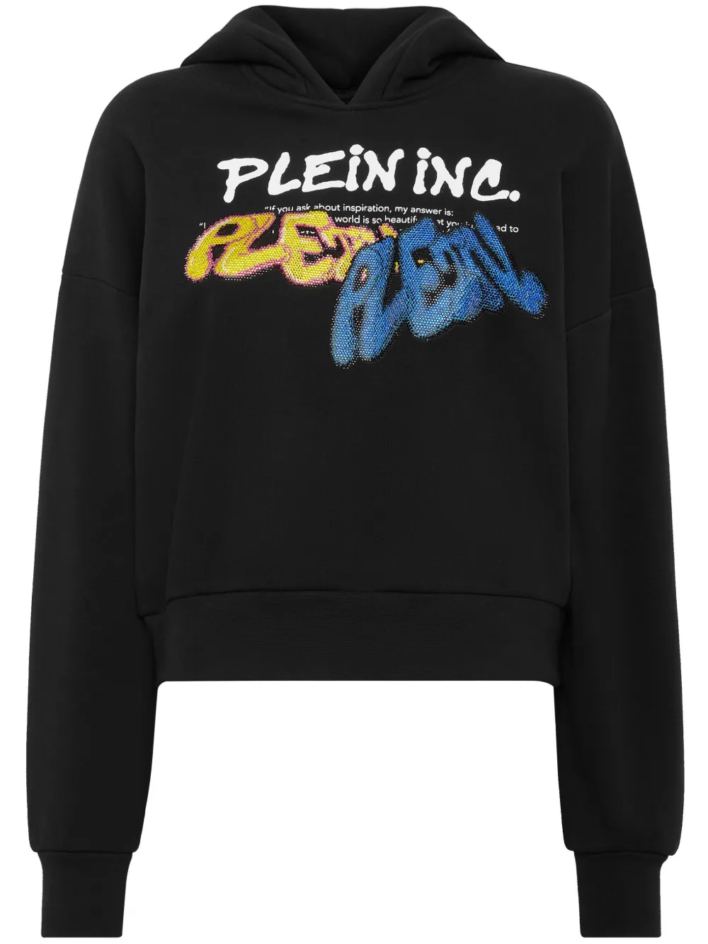 

Укороченное худи с логотипом Philipp Plein, черный