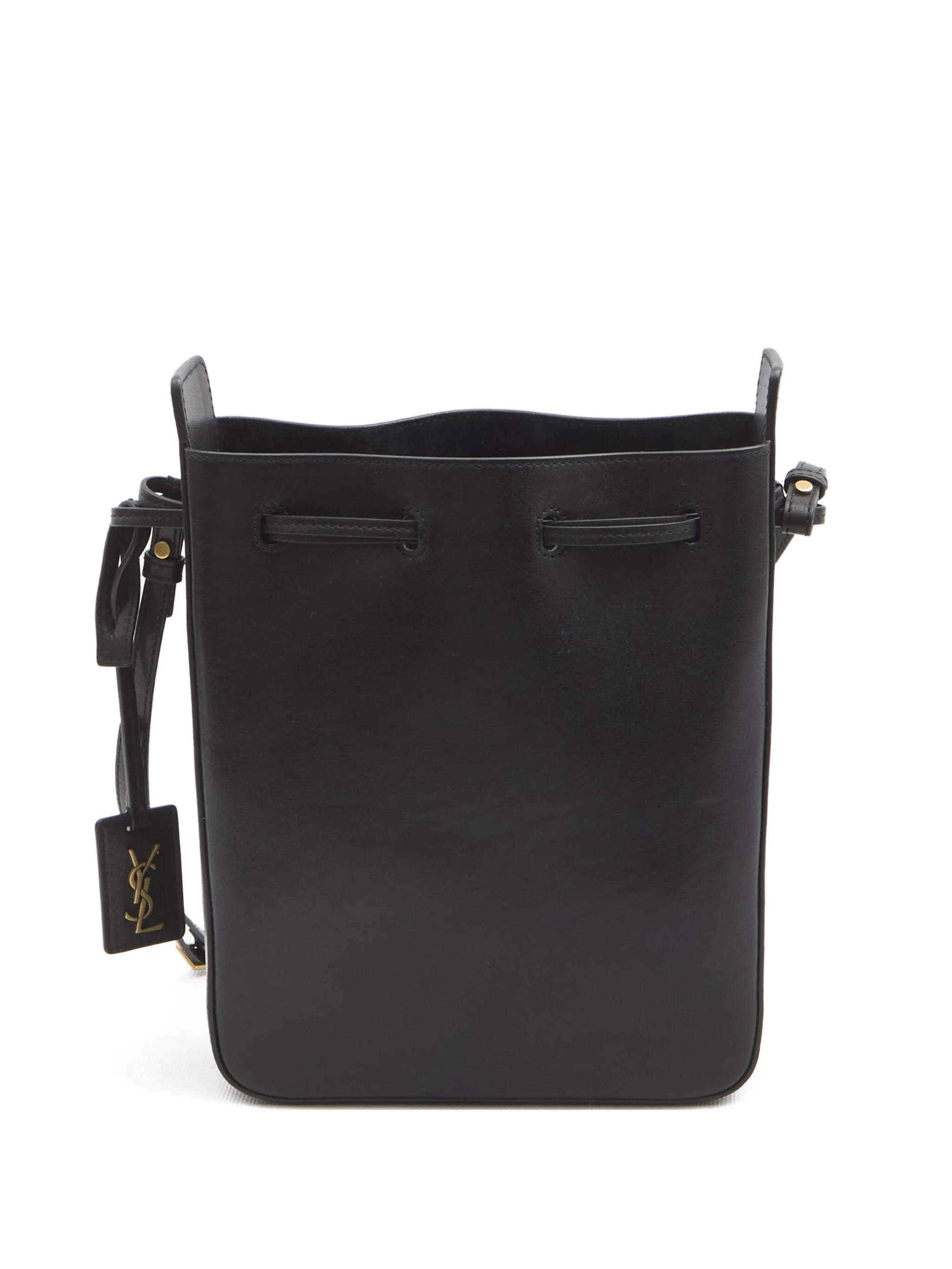 

Кожаная сумка-ведро Saint Laurent, черный