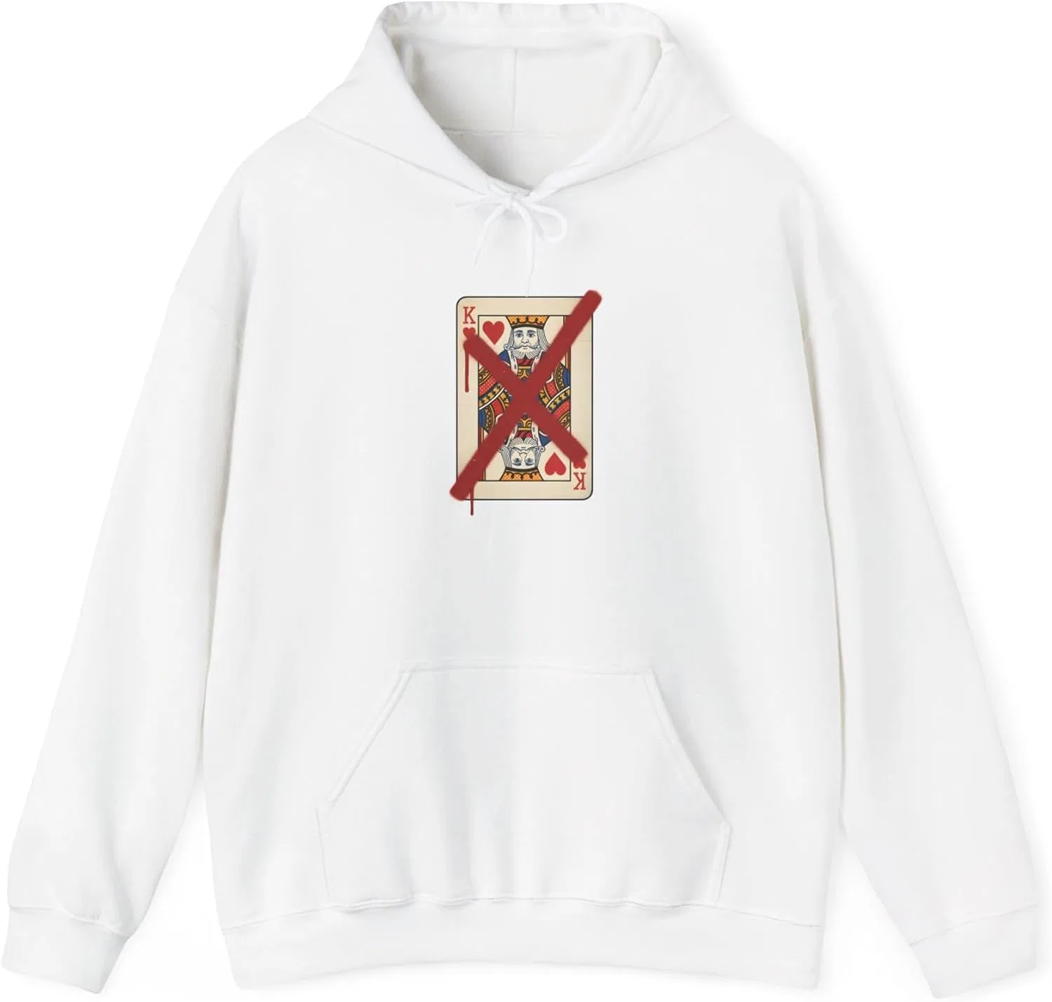 GENERIC Толстовка No Kings Day, принт King of Hearts Red X, унисекс худи из плотной смесовой ткани, уличный стиль No Kings Day