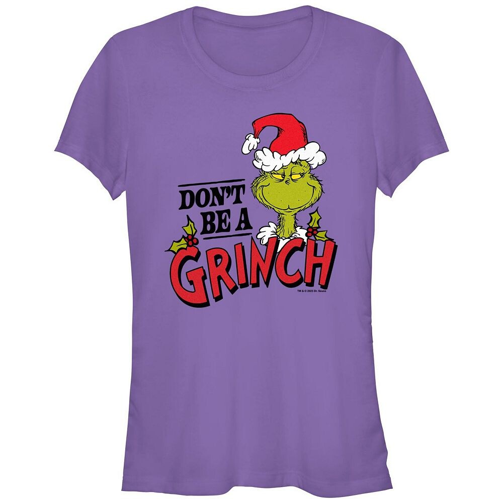 

Детская футболка с рисунком «Доктор Сьюз» Don’t Be A Grinch, фиолетовый
