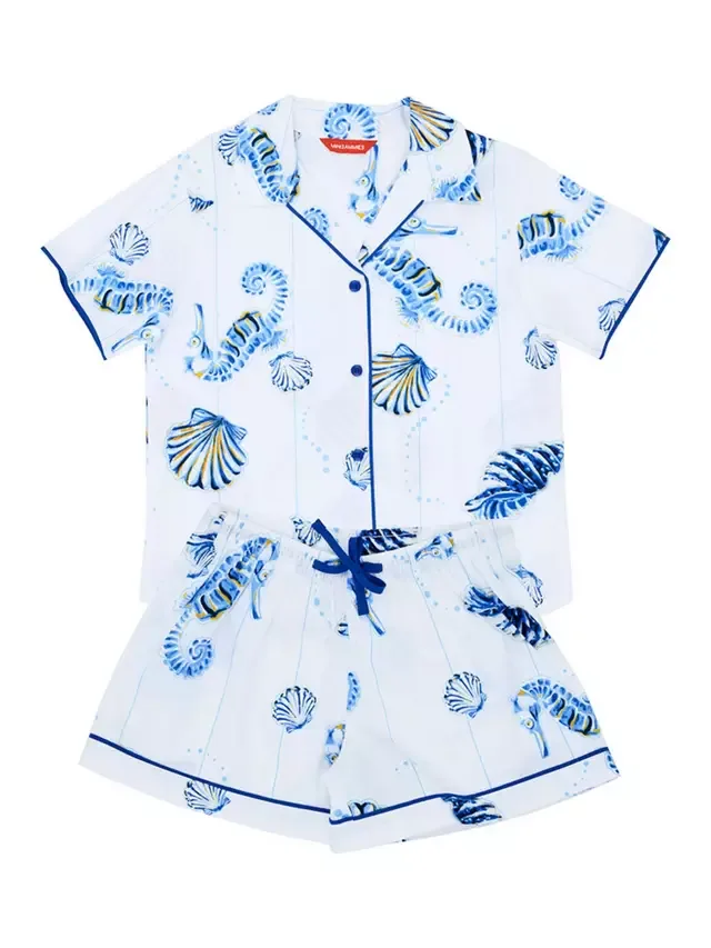 Детский пижамный комплект Essie Sea Horse Stripe Short Pyjama Set, темно-синий Minijammies — фото 4