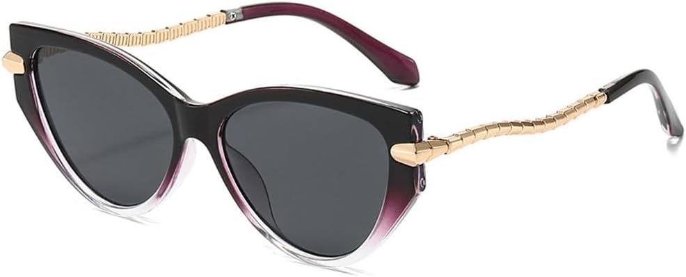 

Классические солнцезащитные очки «кошачий глаз» для женщин и мужчин, винтажные солнцезащитные очки в металлической оправе, ретро-стиль, модные очки с защитой от УФ-излучения UV400 TKKTLLT, Black Purple