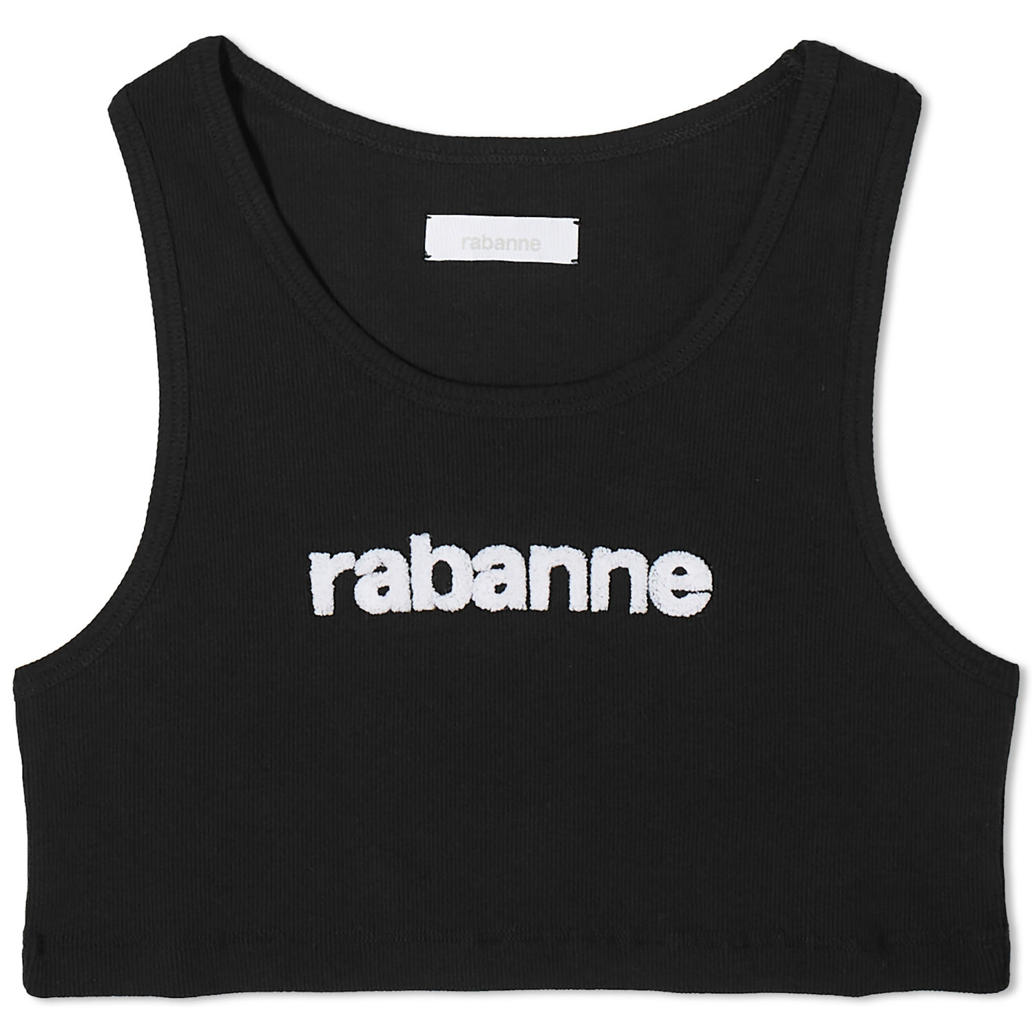 

Топ Paco Rabanne Logo Crop Top, черный