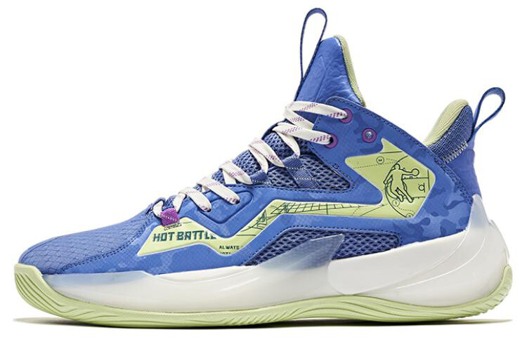 

Баскетбольные кроссовки Basketball Shoes Men Mid-Top Blue/Green Qiaodan