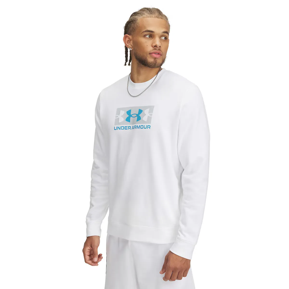 

Мужская толстовка Under Armour UA Rival Terry Logo Crew, белый