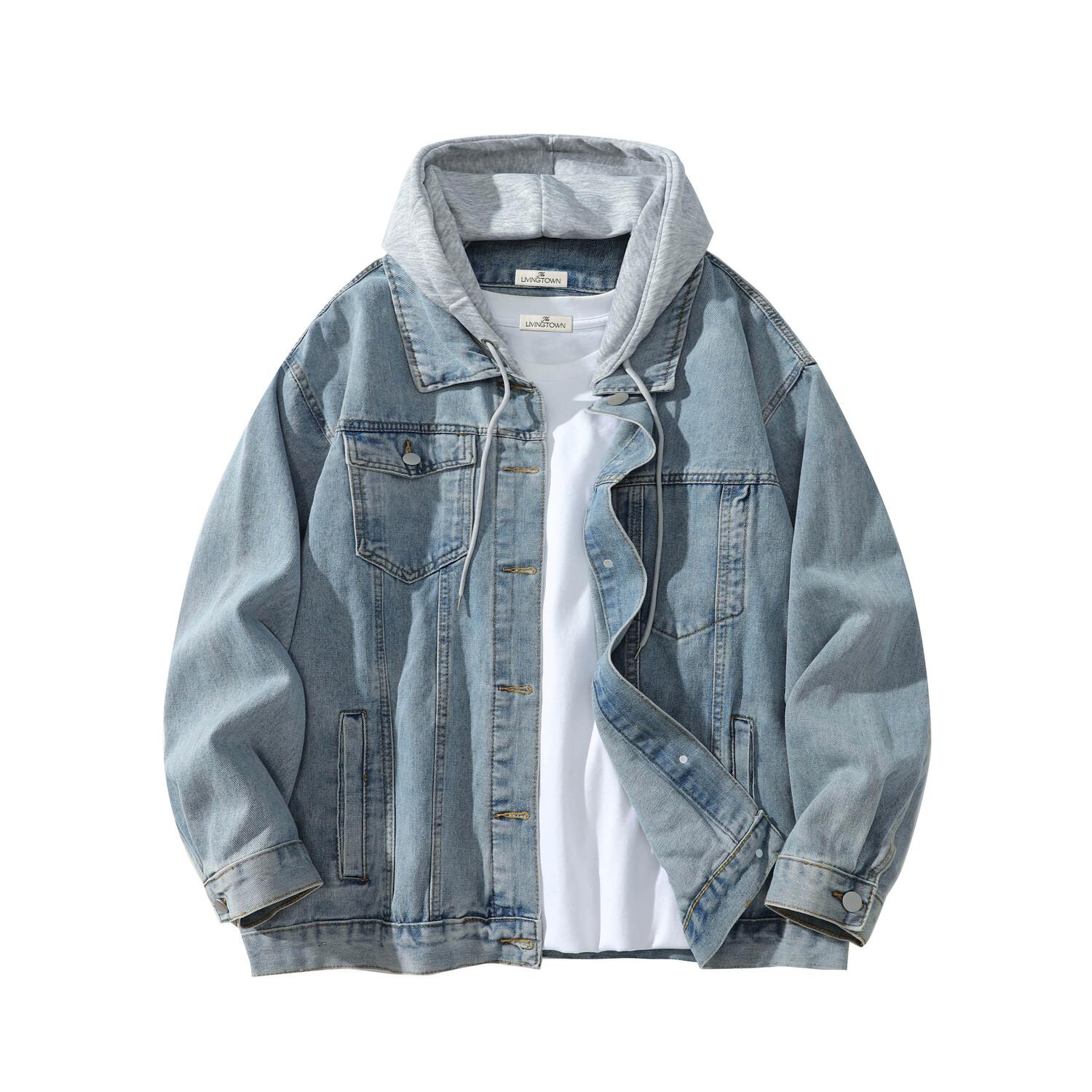 

LIVINGTOWN Джинсовая куртка унисекс, Blue+Gray[Hats & Caps]