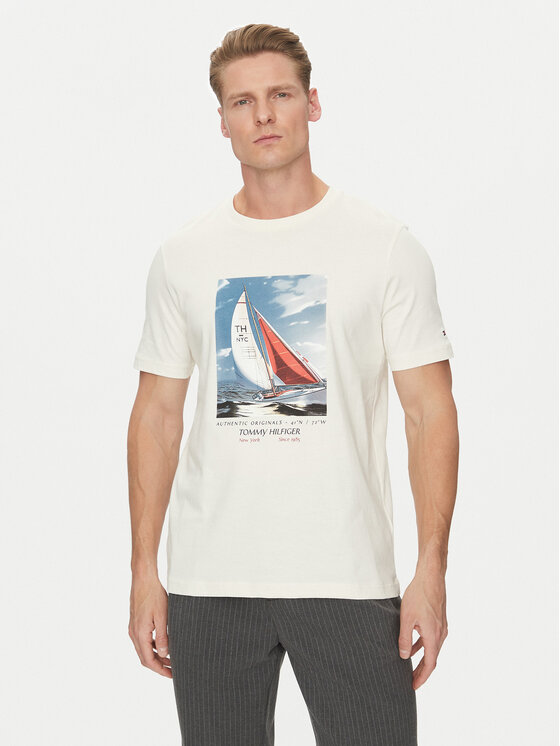 

Футболка обычного кроя Color Photo Print MW0MW38615 Tommy Hilfiger, бежевый
