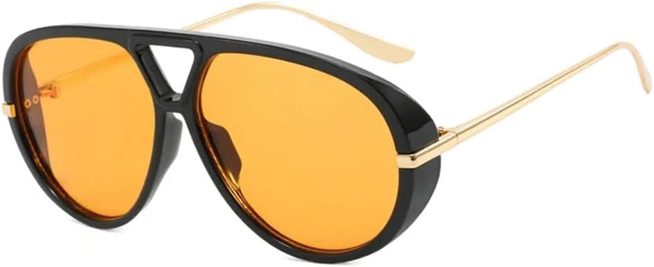 

Солнцезащитные очки UV400 с большой оправой в стиле панк с металлическими заклепками, подходят для женщин и мужчин, для бега и занятий спортом на открытом воздухе UYPTK, Black Orange