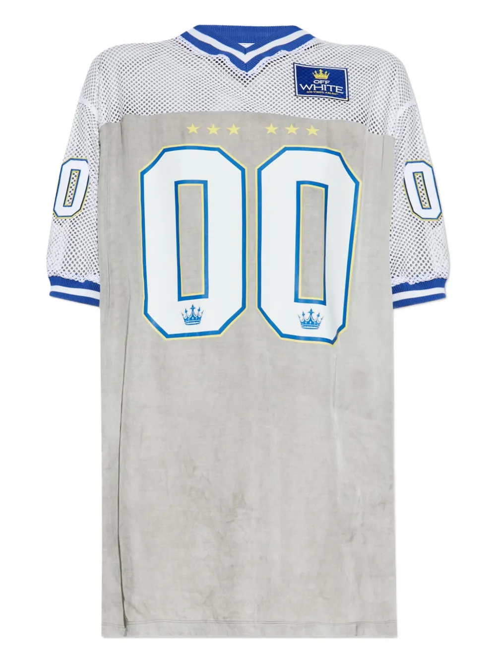 

Платье из джерси с сетчатыми вставками OFF-WHITE, серый